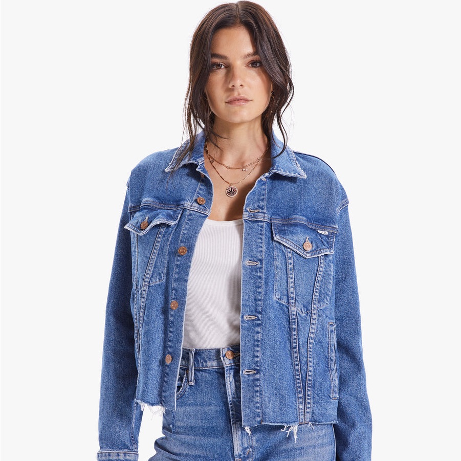 Mother- The Cut Drifter Distressed Denim Jacket